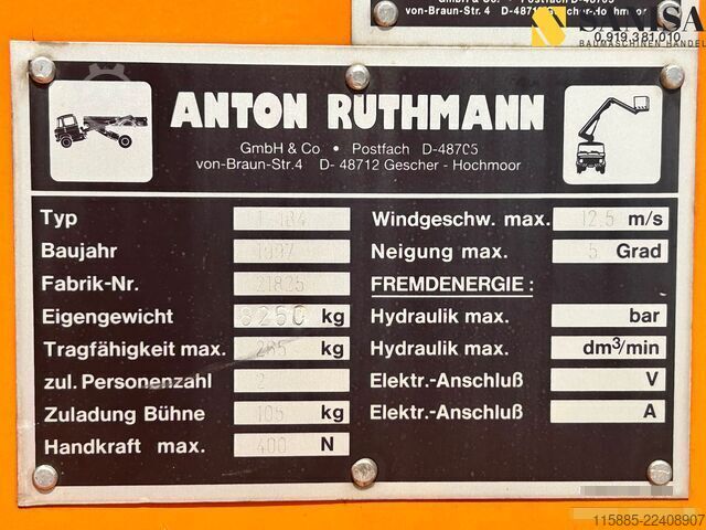Truck-mounted work platform Mercedes-Benz 917/ Ruthmann T180 Top