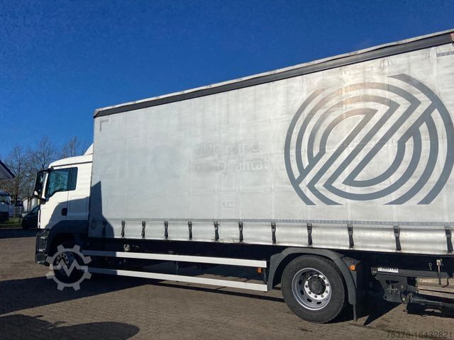 Flatbed truck with tarp MAN TGS 18.330 4x2 Edscha-Verdeck Stahl-Rungen LBW