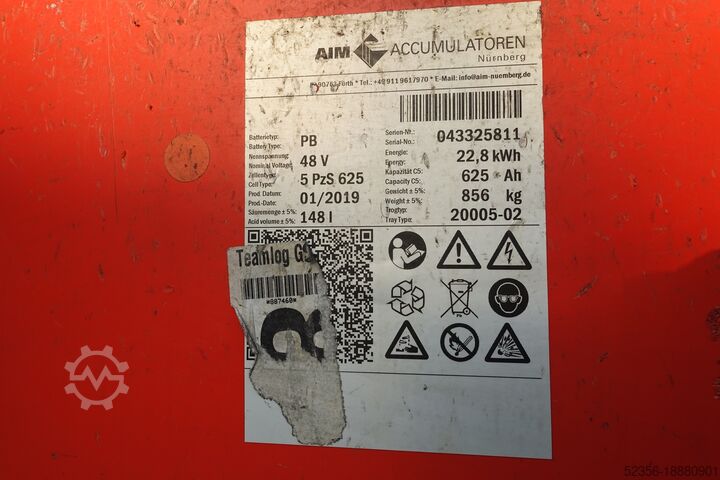 Gabelstapler Staplerbatterie AIM Akku 48V 5PzS625 Din A Trog Solarspeicher