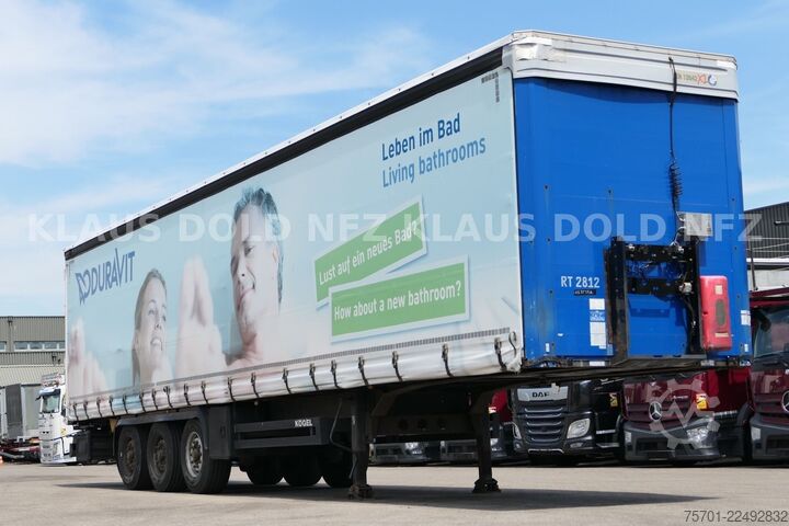 Open semitrailer with tarp KÖGEL S24-1 Pritsche Plane 94 m³ Liftachse safety-roof
