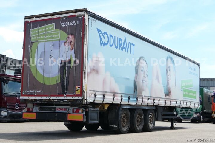 Open semitrailer with tarp KÖGEL S24-1 Pritsche Plane 94 m³ Liftachse safety-roof