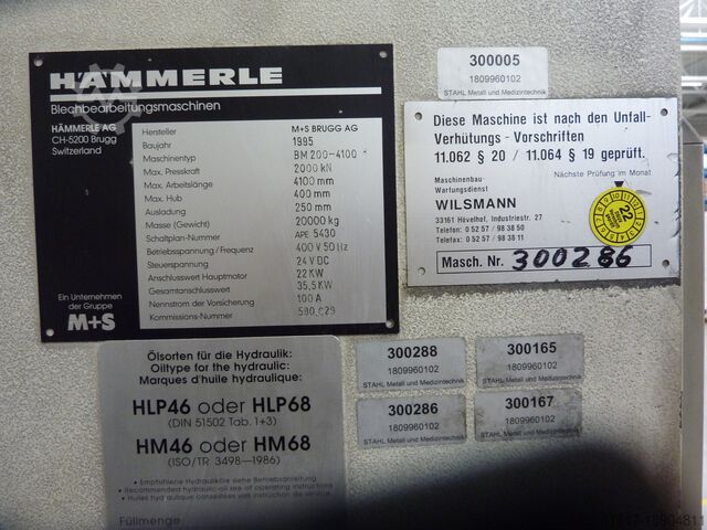 Press brake Hämmerle BM200-4100