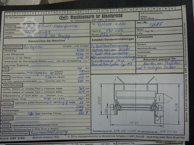 Press brake Hämmerle BM200-4100