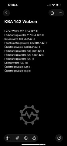 Böttcher Walzen- KBA Rapida 142!  21 Stk! Böttcher Walzen KBA Rapida 142 Böttcher-KBA