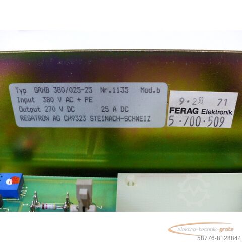 Component  Regatron GRHB 380/025-25 Regaturn Frequenzumrichter