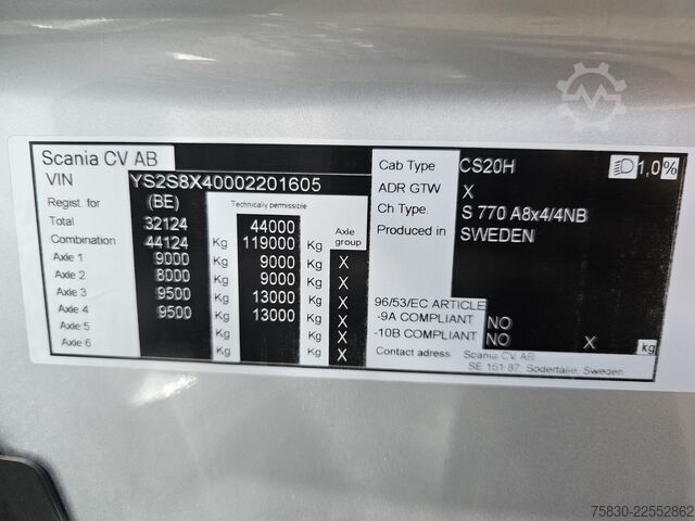 Scania S770 8x4/4 / 180.000 KG / HYDRAULIC Scania S770 8x4/4 / 180.000 KG / HYDRAULIC