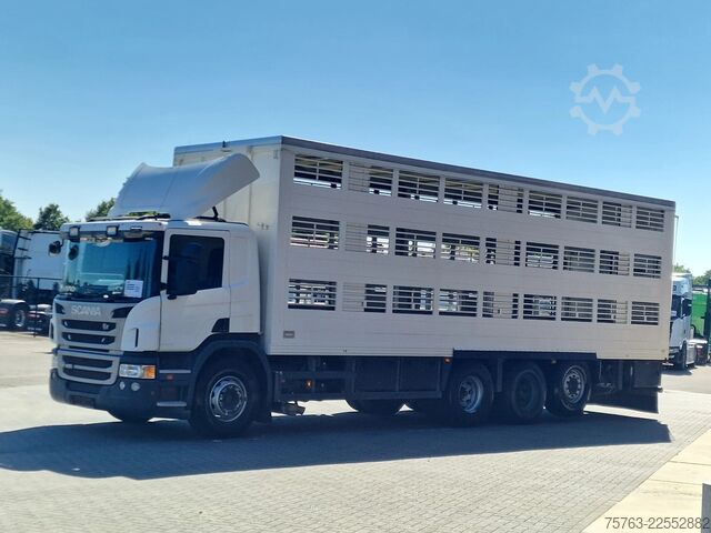 Viehtransport Scania P400 8x4*4 - 2/3 deck livestock Guiton 29.78M2 ...