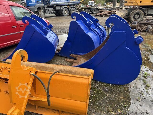 3x excavator buckets, ditch cleaning bucket CAT Verachtert diverse  CW 30 CW40 CAT