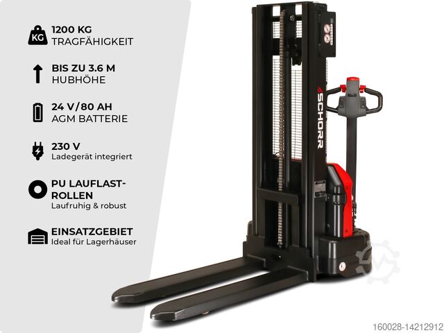 Hochhubwagen SCHORR Elektro Hochhubwagen Pro 1,2t 2,5m/3,6m