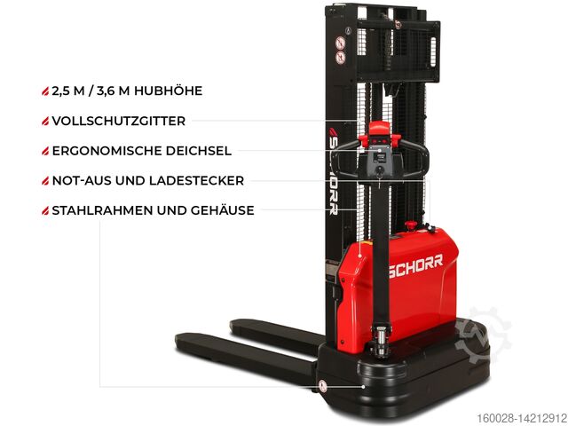 Hochhubwagen SCHORR Elektro Hochhubwagen Pro 1,2t 2,5m/3,6m