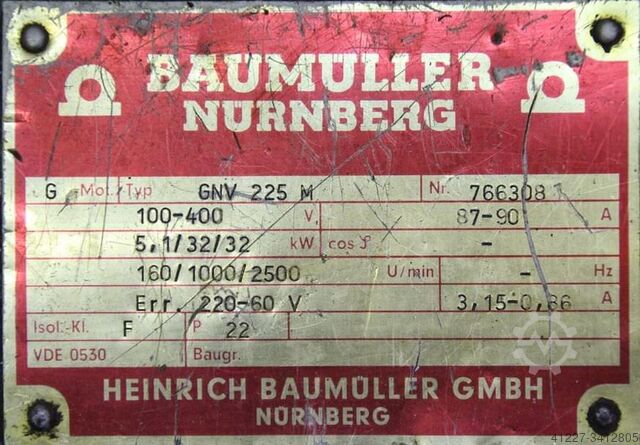 DC motor 5.1/32/32 kW 160/1000/2500 rpm Baumüller GNV-225-M