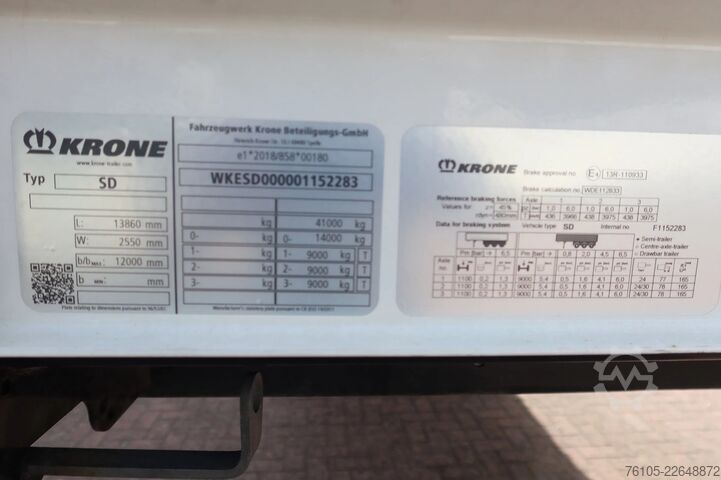 Curtain sided Krone N/A SD + kooiaap + stuur as