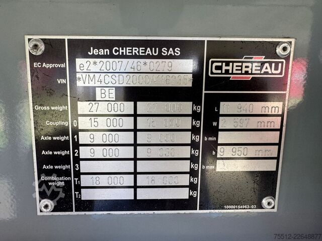 Refrigerated/frozen transport Chereau 2 Asser / Carrier Vector 1950 MT / Duo Temp / T...