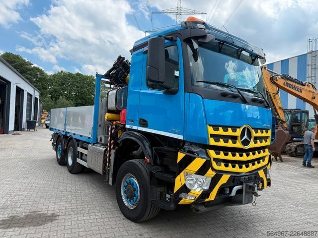 Flatbed truck MERCEDES-BENZ 2751 Arocs Pritsche + Kran Retarder