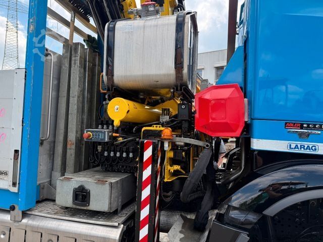 Flatbed truck MERCEDES-BENZ 2751 Arocs Pritsche + Kran Retarder