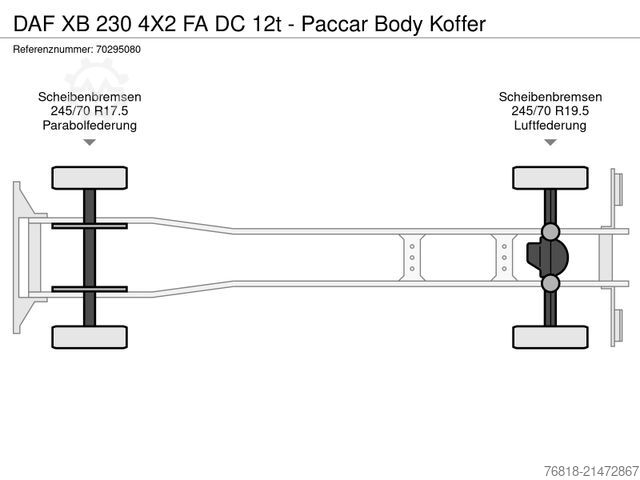 Box truck DAF XB 230 4X2 FA DC 12t - Paccar Body Koffer