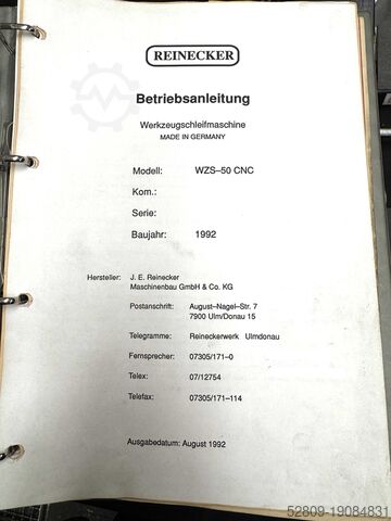 Werkzeugschleifmaschine Reinecker WZS