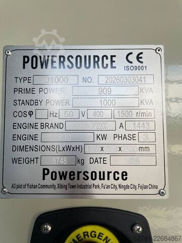 Generator set Hyundai DP222CC - 1000 kVA Generator - DPX-19859