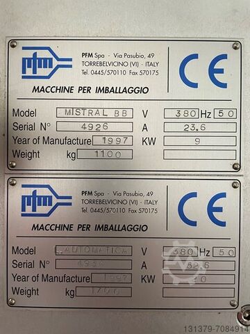 Horizontal packaging machine PFM S.p.A. Mistral BB