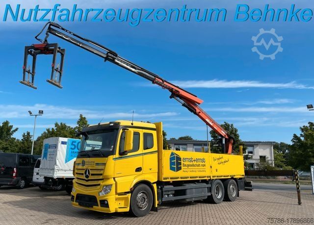 Flatbed truck MERCEDES-BENZ Actros 2651 6x2 LL/ Atlas 186.3/ 11.2m=1.6t/ EU5