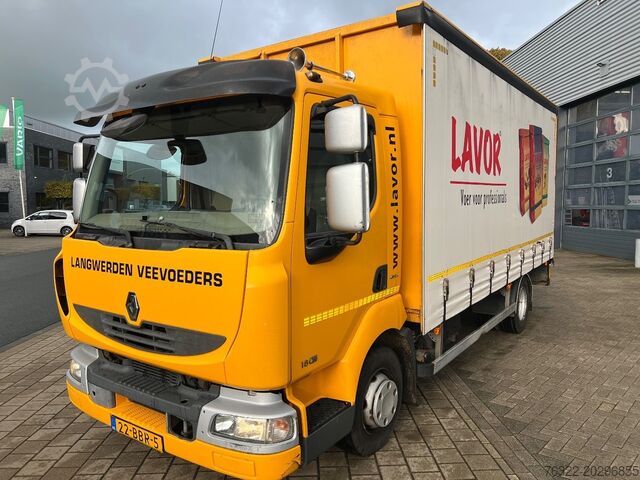 Curtain sided Renault MIDLUM 180.10 L E5 / AIRCO / LUCHTVERING / SCHU...