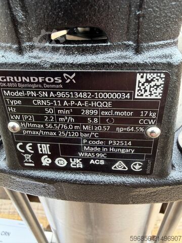 Grundfos CRN5-11 A-P-A-E-HQQE Grundfos CRN5-11 A-P-A-E-HQQE Grundfos CRN5-11 A-P-A-E-HQQE
