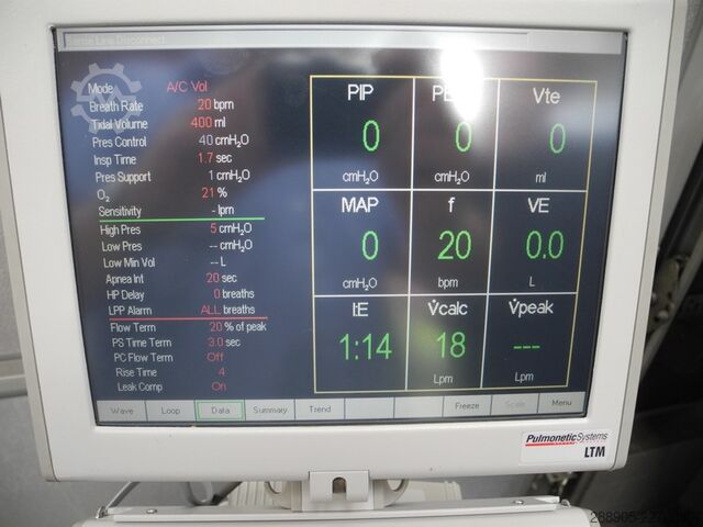 Intensivbeatmungsgerät Pulmonetic / Breas LTV 1000