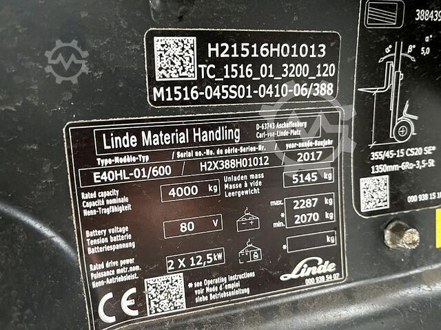 Elektro 4 Rad-Stapler Linde E40/600HL