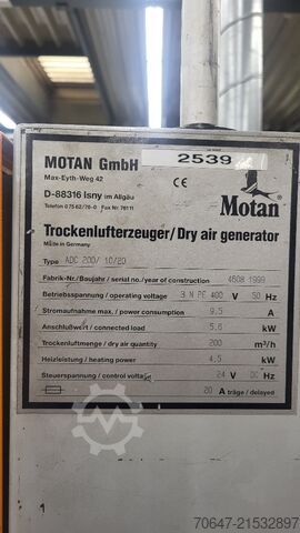 Dry air dryer with vacuum pump Motan ADC 200/10/20