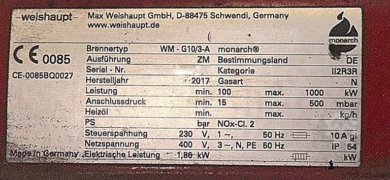 Brenner Weishaupt WM-G10/3-A monarch