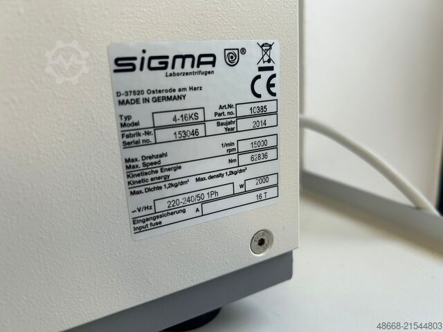 Zentrifuge Labor Centrifuge Gekühlt SIGMA 4-16 KS