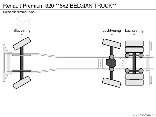 Fahrgestell mit Fahrerhaus Renault Premium 320 **6x2-BELGIAN TRUCK**
