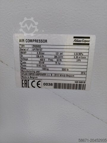 Schraubenkompressor Atlas Copco ZR55VSDFF