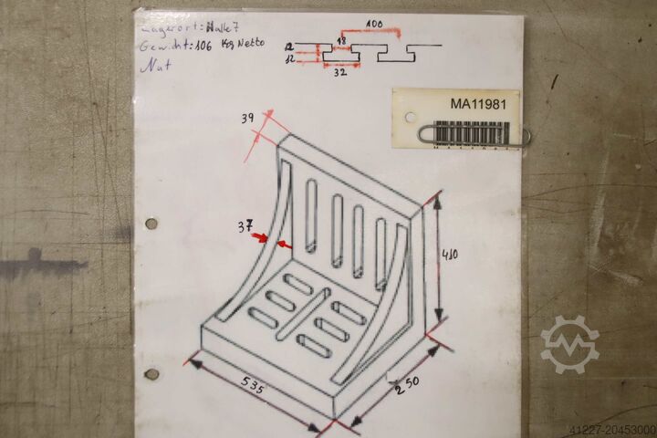 Aufspannwinkel mit T Nuten Guss 535/250/H410 mm