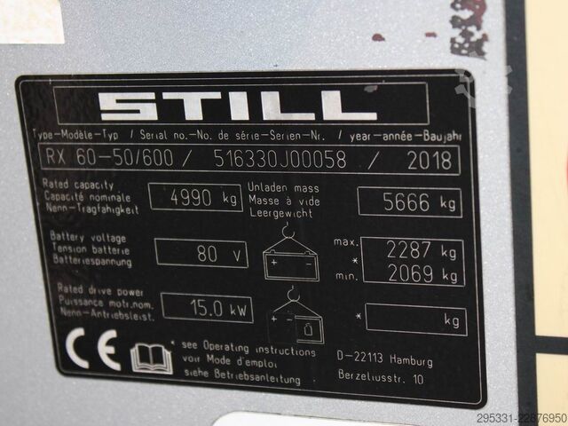 Elektro 4 Rad-Stapler Still RX 60-50/600  6330