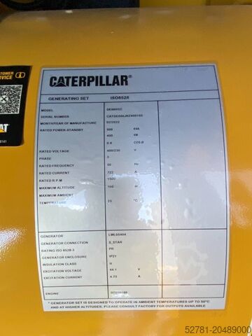 Aggregat Caterpillar DE500GC - 500 kVA Stand-by Generator - DPX-18220