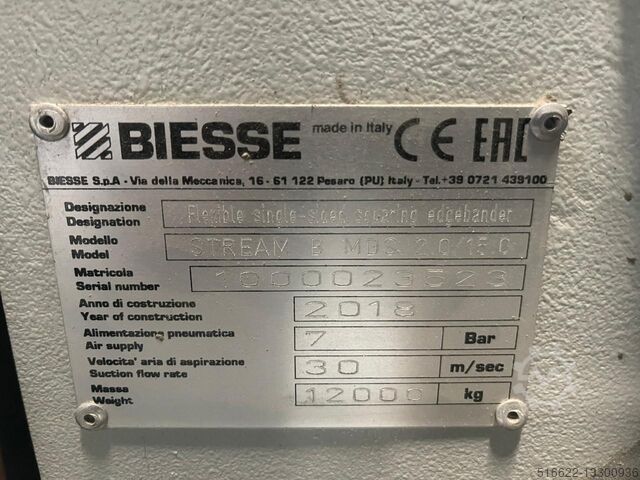 Kantenanleimmaschine mit auto Vorrichtun BIESSE STREAM B MDS 2.0/15.0