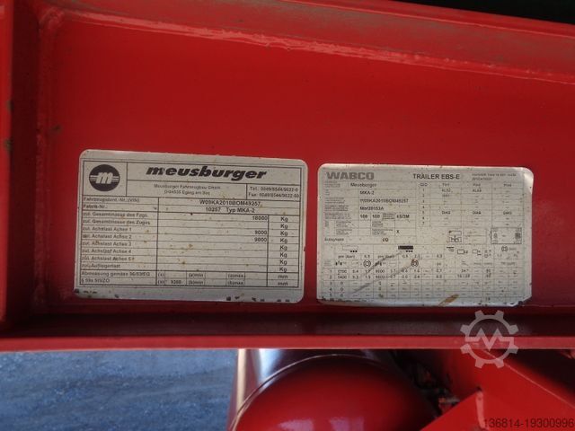 Dreiseitenkipper Anhänger MEUSBURGER MKA-2 Kippanhänger 7,3 M BPW