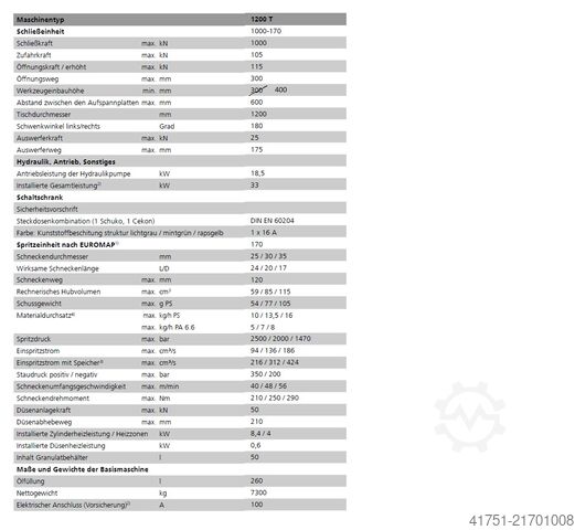 Vertikale Spritzgießmaschine Arburg Allrounder 1200 T 1000-170