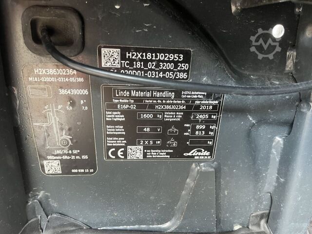 Electric 4-wheel forklift Linde E 16P-02