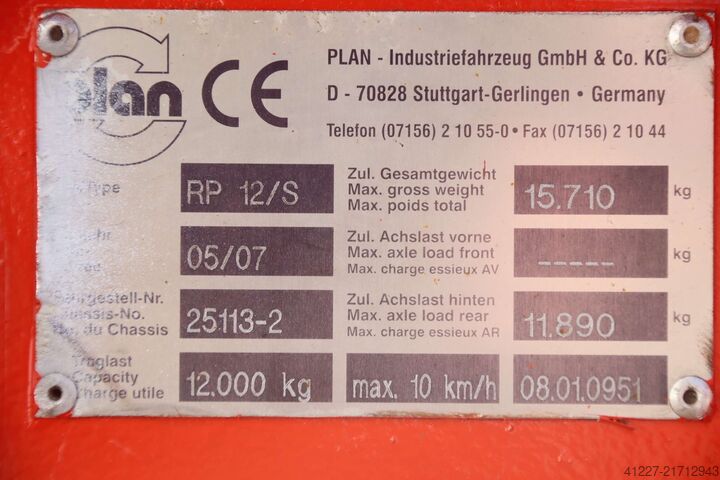 Schwerlast-Transportwagen 12 Tonnen Plan RP 12/S