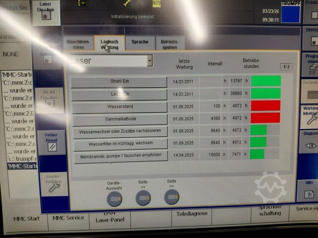 Laser cutting machine TRUMPF TruLaser 3030 (L20) 4kW mit RotoLas