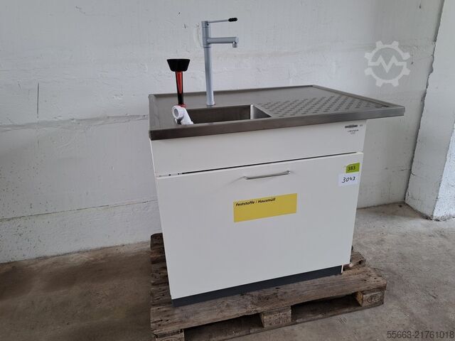 Laboratory table with wall shelf