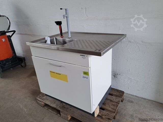 Laboratory table with wall shelf