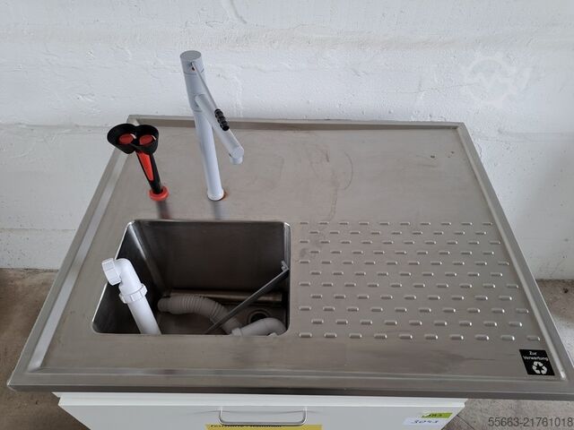 Laboratory table with wall shelf