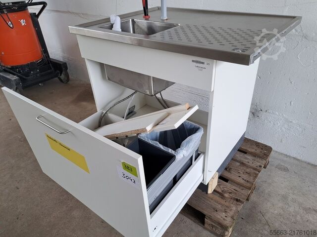 Laboratory table with wall shelf
