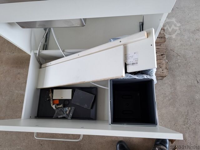 Laboratory table with wall shelf  