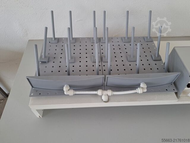 Laboratory table with wall shelf  