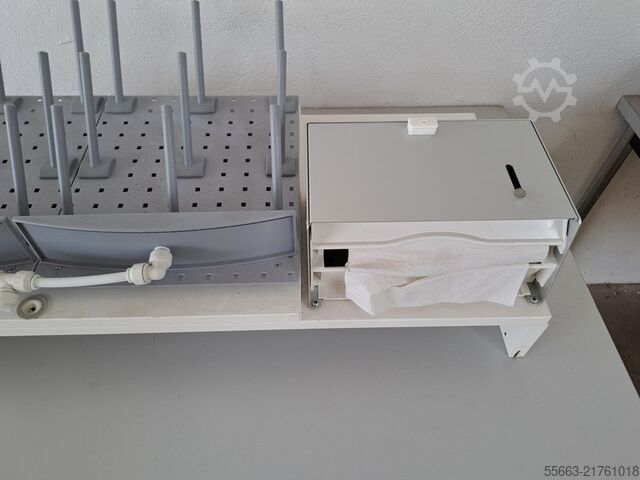 Laboratory table with wall shelf