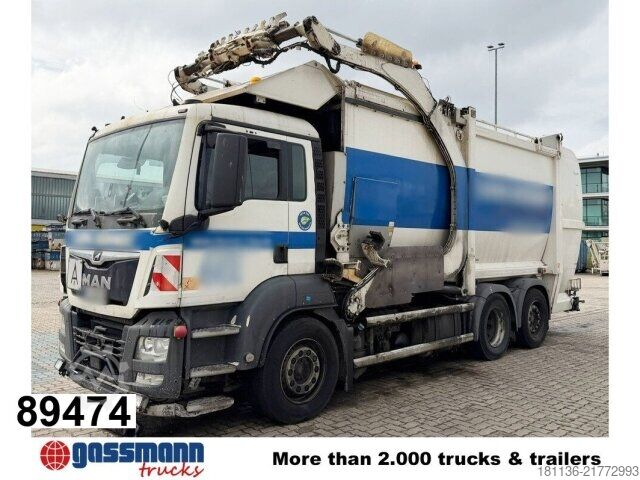 Garbage truck MAN TGS 26.360 6x2-4 BL, BRANDSCHADEN, Lenk-/Lift, HS